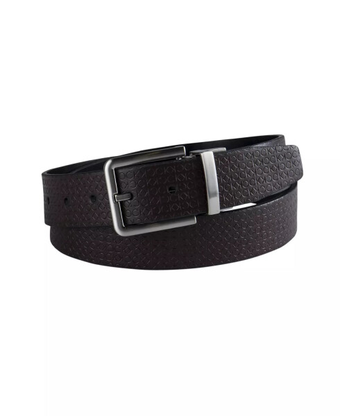 Men's Micro Logo Strap Reversible Casual Belt Black/Black - 9