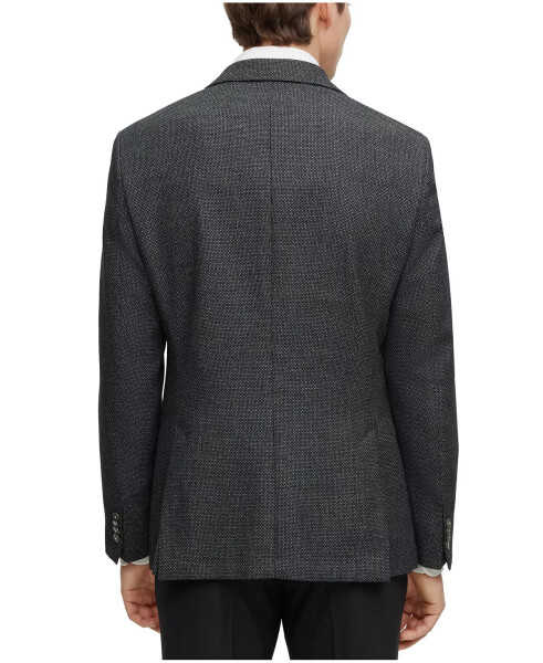 Men's Micro-Patterned Slim-Fit Jacket Black - 2