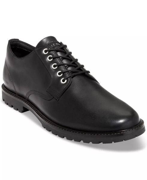 Men's Midland Lug Plain Toe Oxford Dress Shoes Black/Black - 1