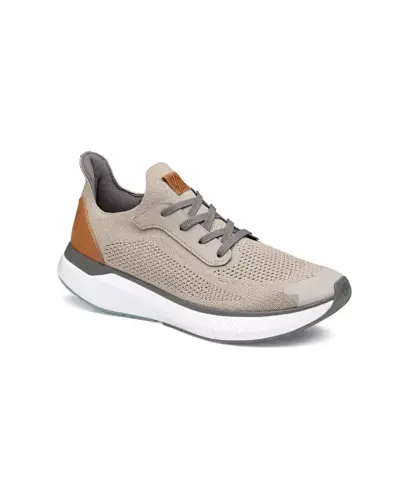 Men's Miles Knit Lace-Up Sneakers-Taupe Knit - 1