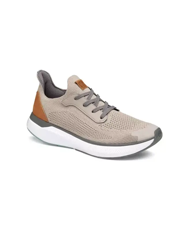 Men's Miles Knit Lace-Up Sneakers-Taupe Knit - 1