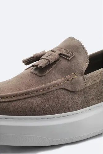 Men's Mink %100 Suede Leather Moccasin Shoe A41y8029-Vizon - 3