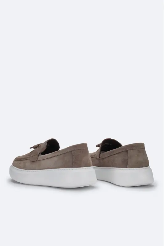 Men's Mink %100 Suede Leather Moccasin Shoe A41y8029-Vizon - 4