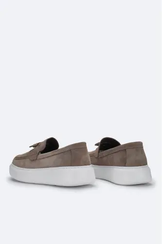 Men's Mink %100 Suede Leather Moccasin Shoe A41y8029-Vizon - 4