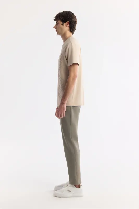 Men's Mink Printed Crew Neck Interlock T-Shirt - 3