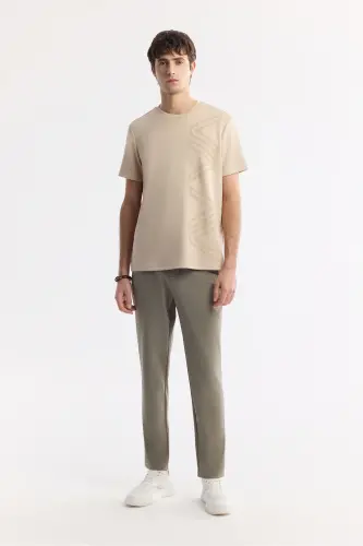 Men's Mink Printed Crew Neck Interlock T-Shirt - 6