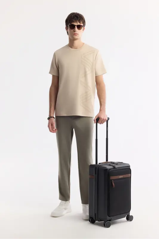 Men's Mink Printed Crew Neck Interlock T-Shirt - 7