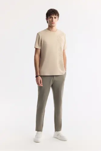 Men's Mink Printed Crew Neck Interlock T-Shirt - 5