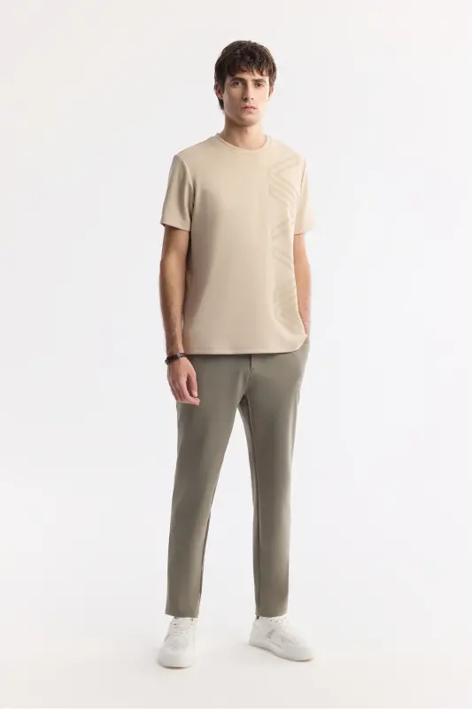 Men's Mink Printed Crew Neck Interlock T-Shirt - 5