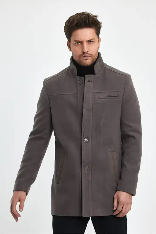 MEN'S MINK SLIM FIT OVERCOAT-MINK - 3