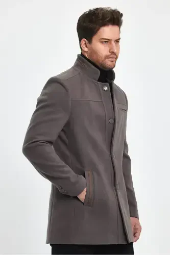 MEN'S MINK SLIM FIT OVERCOAT-MINK - 5