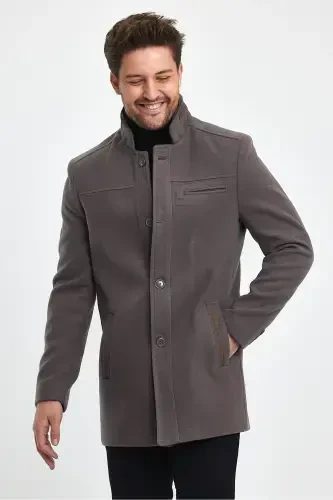 MEN'S MINK SLIM FIT OVERCOAT-MINK - 6