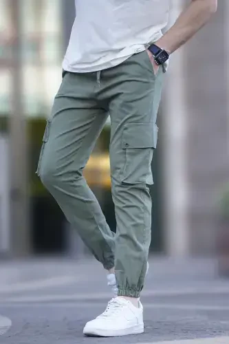 Men's Mint Green Cargo Pocket Pants 5647-Mint Green - 1