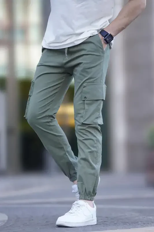 Men's Mint Green Cargo Pocket Pants 5647-Mint Green - 1