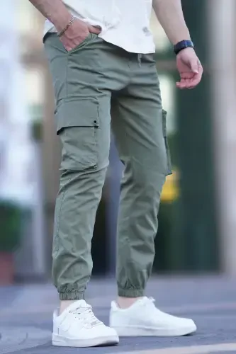 Men's Mint Green Cargo Pocket Pants 5647-Mint Green - MADMEXT (1)