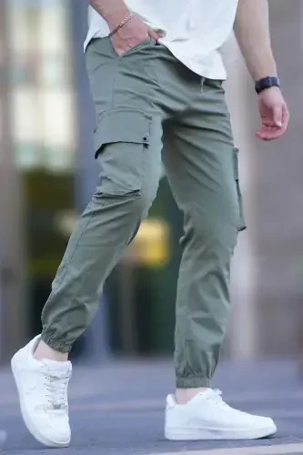 Men's Mint Green Cargo Pocket Pants 5647-Mint Green - 3