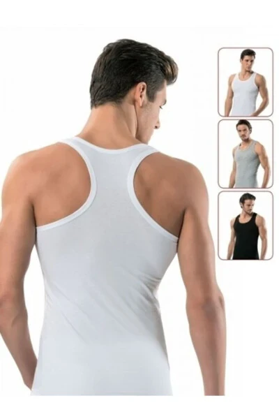 Men's Mixed 6 Pack Cotton Ribbed Sports Tank Top - TUTKU (1)