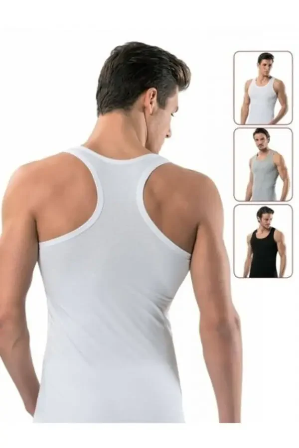 Men's Mixed 6 Pack Cotton Ribbed Sports Tank Top - 1