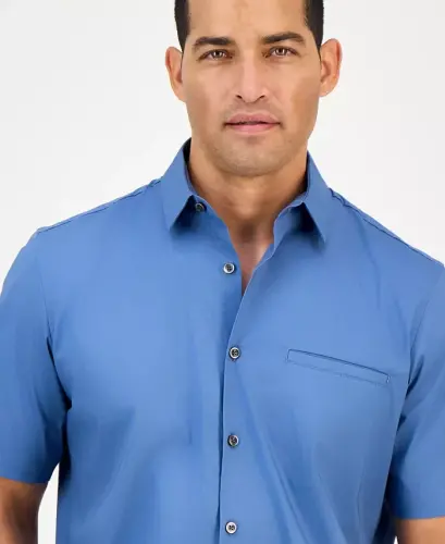 Men's Modern Classic-Fit Stretch Solid Button-Down Shirt, Created for Modazone - Bright White - ALFANI (1)