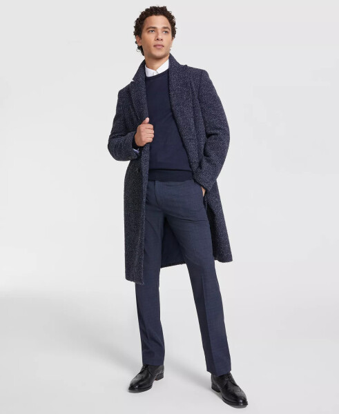 Men's Modern-Fit Blue Overcoat Blue - 5