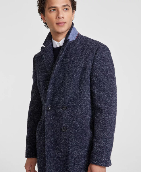 Men's Modern-Fit Blue Overcoat Blue - 7