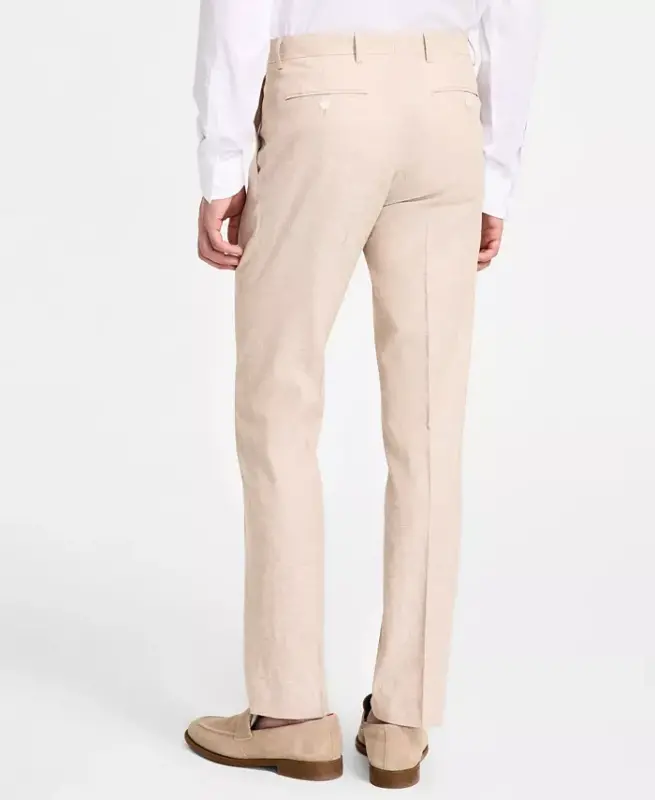 Men's Modern-Fit Linen Pants-Light Tan - 2