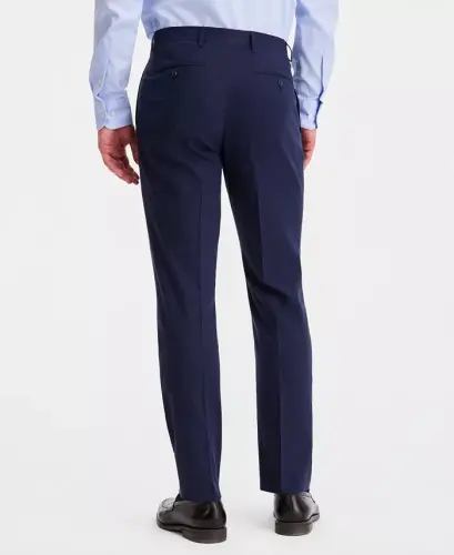 Men's Modern-Fit Linen Pants-Navy - 3