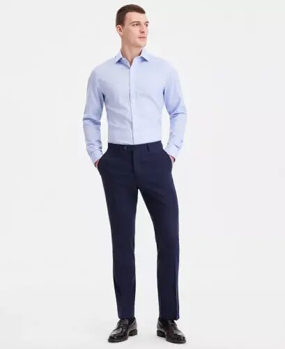 Men's Modern-Fit Linen Pants - Navy - 1