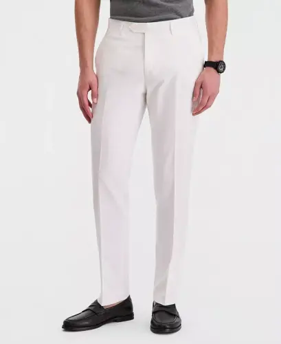 Men's Modern-Fit Linen Pants-White - 6