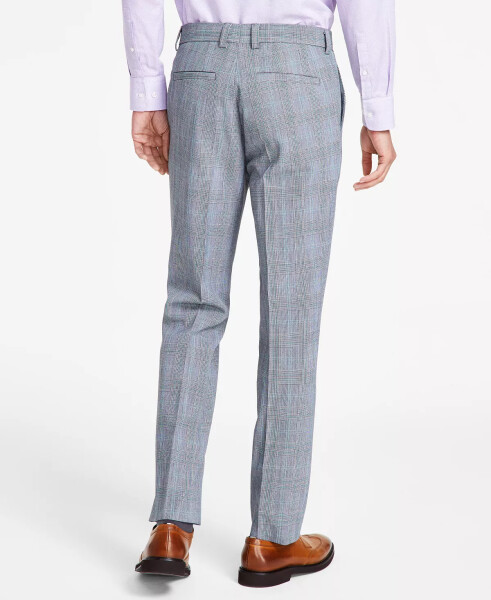 Men's Modern-Fit Plaid Suit Pants Medium Grey - 10