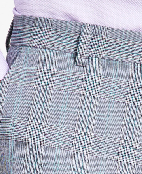 Men's Modern-Fit Plaid Suit Pants Medium Grey - 13