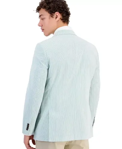 Men's Modern-Fit Seersucker Blazer - Green - Nautica (1)