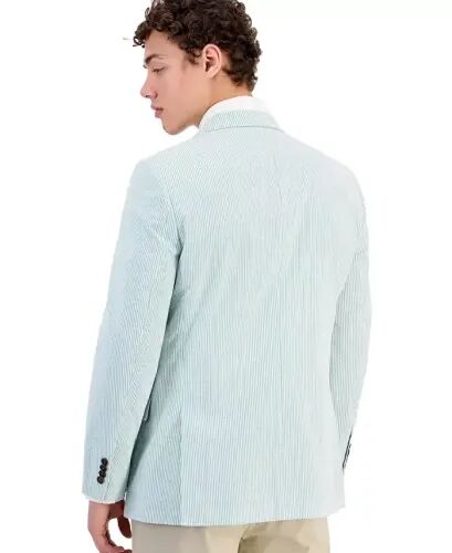 Men's Modern-Fit Seersucker Blazer - Green - Nautica (1)