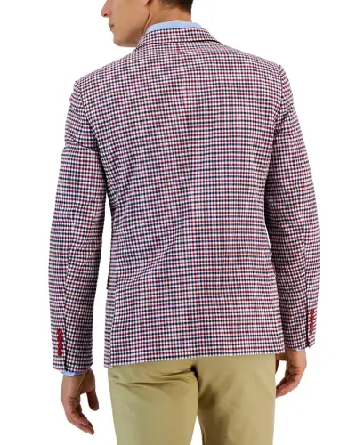 Men's Modern-Fit Seersucker Blazer - Red Check - NAUTICA (1)