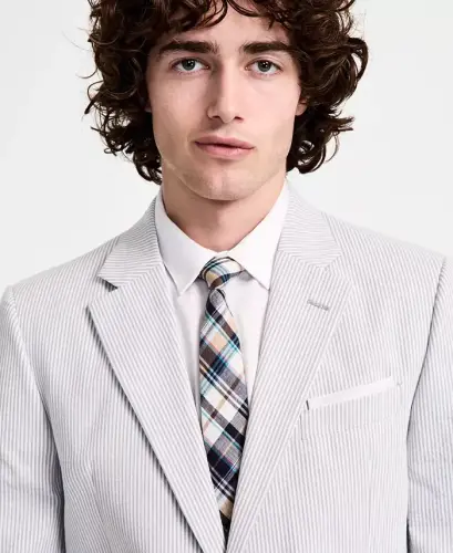 Men's Modern-Fit Seersucker Sport Coats - 4