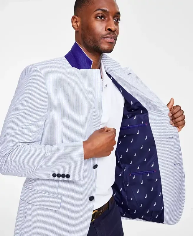 Men's Modern-Fit Seersucker Sport Coats - 2