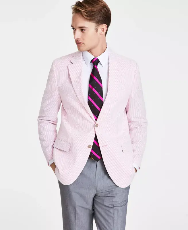 Men's Modern-Fit Seersucker Sport Coats - NAUTICA