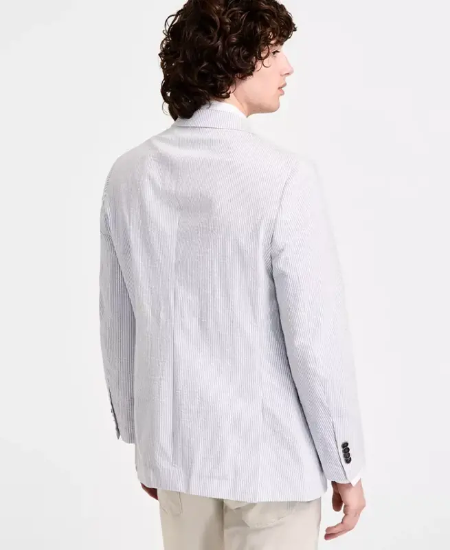 Men's Modern-Fit Seersucker Sport Palto - 2