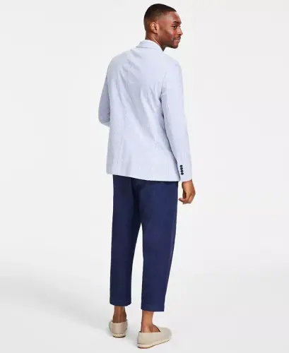 Men's Modern-Fit Seersucker Sport Palto - 4