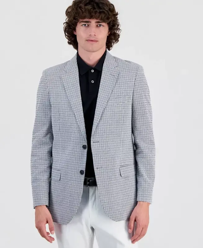 Men's Modern-Fit Seersucker Sport Palto - NAUTICA