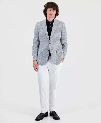Men's Modern-Fit Seersucker Sport Palto - 4