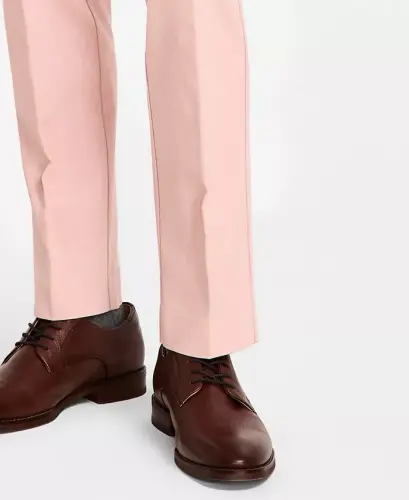 Men's Modern-Fit Solid Dress Pants-Coral - 7