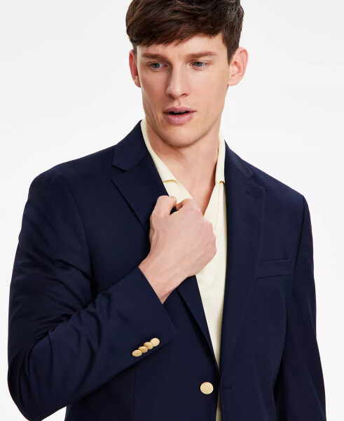 Men's Modern-Fit Solid Navy Blazer - 12