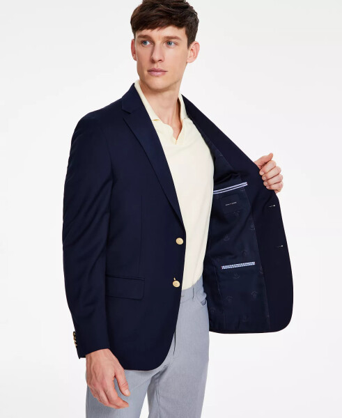 Men's Modern-Fit Solid Navy Blazer - 6