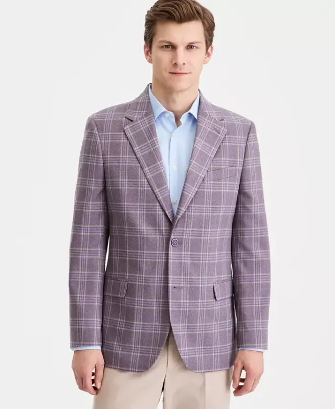 Men's Modern-Fit Sport Coat - Purple - NAUTICA