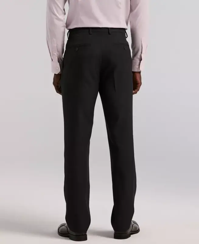 Men's Modern-Fit Stretch Solid Resolution Pants-Black Check Pattern - 4