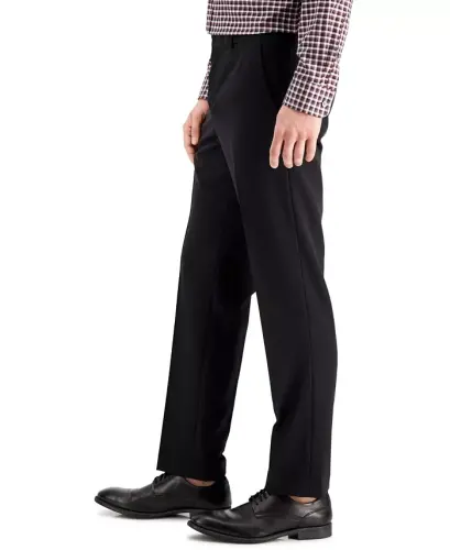 Men's Modern-Fit Stretch Solid Resolution Pants-Black Solid - 2