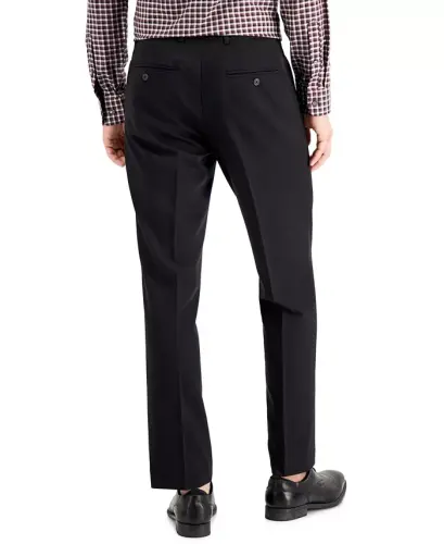 Men's Modern-Fit Stretch Solid Resolution Pants-Black Solid - 5