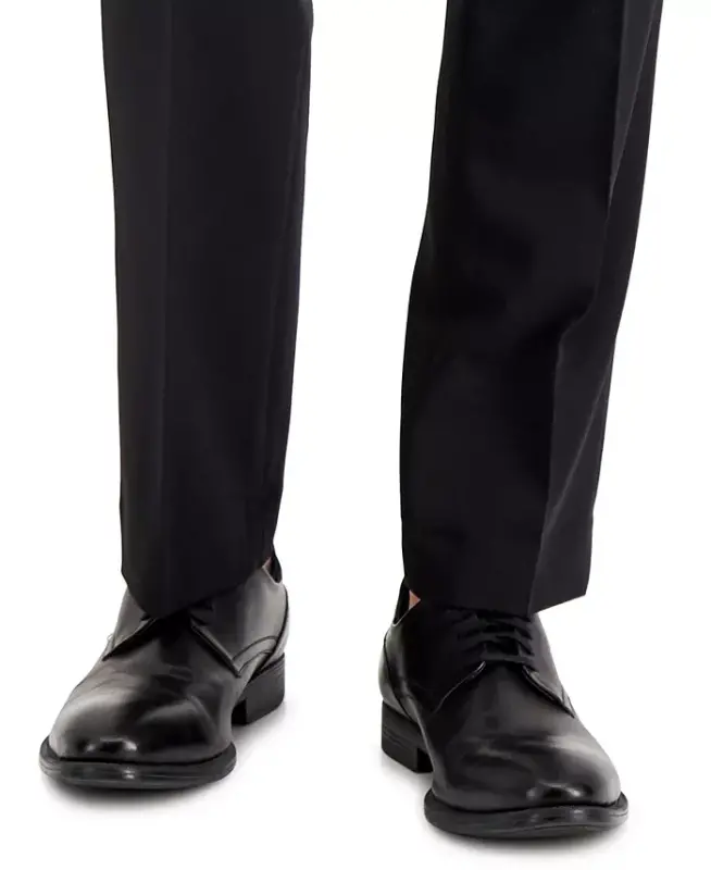 Men's Modern-Fit Stretch Solid Resolution Pants-Black Solid - 6