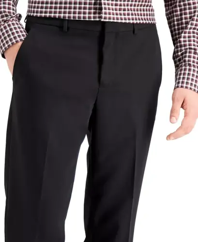 Men's Modern-Fit Stretch Solid Resolution Pants-Black Solid - 7